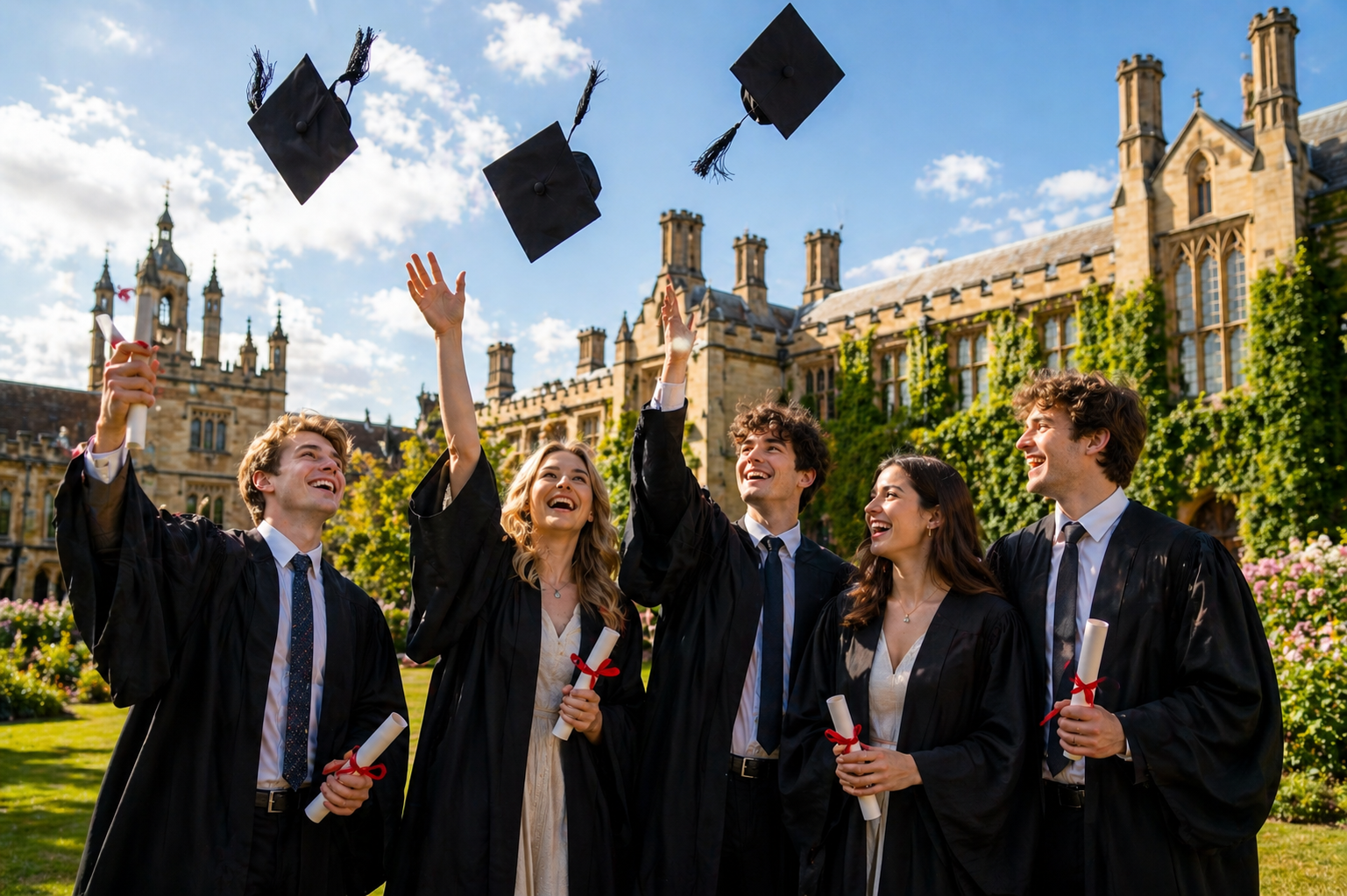 UK university students on campus
